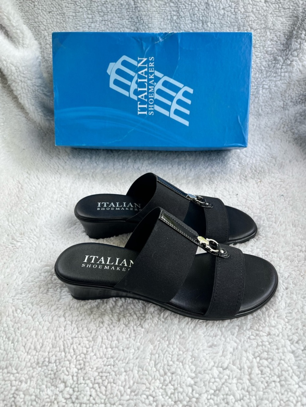 Women’s Black Slide In Sandal Size 6.5 Italian Shoemakers Summer Casual-Dressy - Picture 4 of 10
